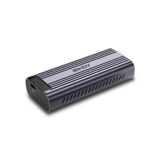 Lindy 43394 contenitore di unità di archiviazione Box esterno SSD Grigio M.2 (USB4 NVME M.2 SSD ENCLOSURE - )