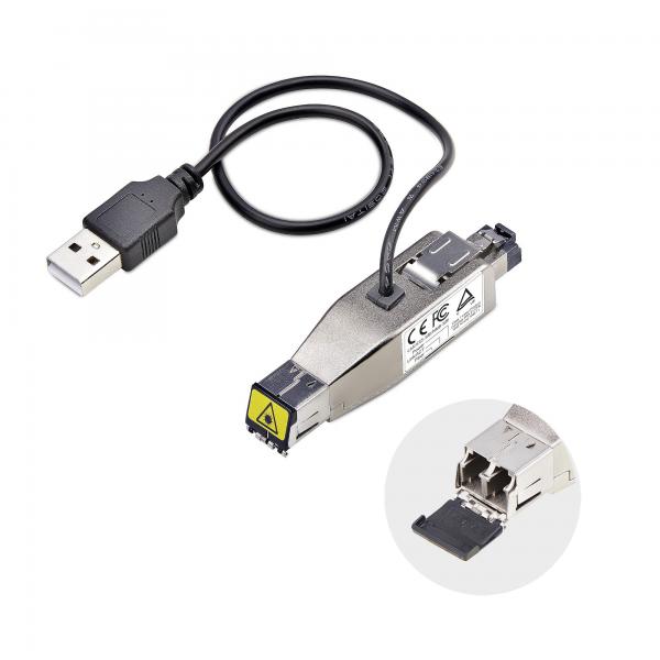 StarTech.com Dongle convertitore multimediale da fibra Gigabit a RJ45 Ethernet, monomodale ottico 10 km/multimodale 800 m, alimentato via USB, compatto, micro mini, TAA (GIGABIT FIBER TO RJ45 ETHERNE