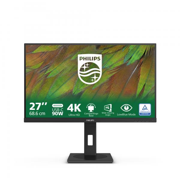 Philips Serie 3000 27B1U3900/00 Monitor PC 68,6 cm [27] 3840 x 2160 Pixel 4K Ultra HD LCD Nero (27IN WLED IPS 3840X2160 16:9 - 4MS 1000:1 HDMI/DP/USB-C)