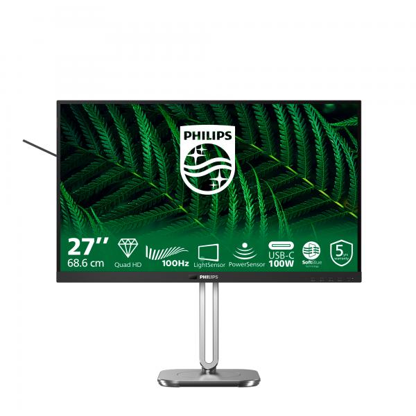 Philips Serie 5000 27B2G5601/00 Monitor PC 68,6 cm [27] 2560 x 1440 Pixel Quad HD LCD Nero (Philips 27B2G5601 - 5000 Series - LED monitor - USB - 27 - 2560 x 1440 QHD @ 100 Hz - IPS - 1500:1 - HDMI,