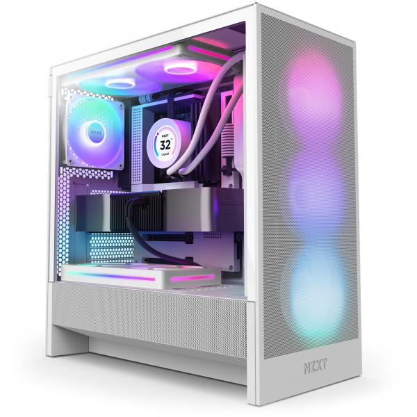 NZXT H5 Flow RGB Midi Tower Bianco (NZXT H5 FLOW MID RGB TOWER CASE WHITE)