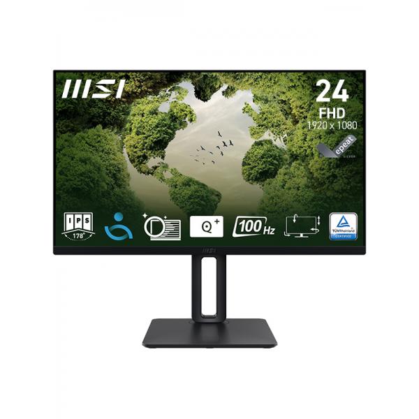 MSI Pro MP245PG Monitor PC 60,5 cm [23.8] 1920 x 1080 Pixel Full HD LCD Nero (24inch LED 1080p HD Monitor with VGA/HDMI/DP & Height Adjustable)
