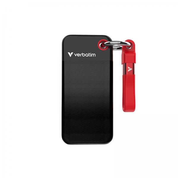 Verbatim Pocket SSD 2 TB USB tipo-C 3.2 Gen 2 [3.1 Gen 2] Nero, Rosso (Verbatim Pocket SSD USB 3.2 G2 2TB Red)