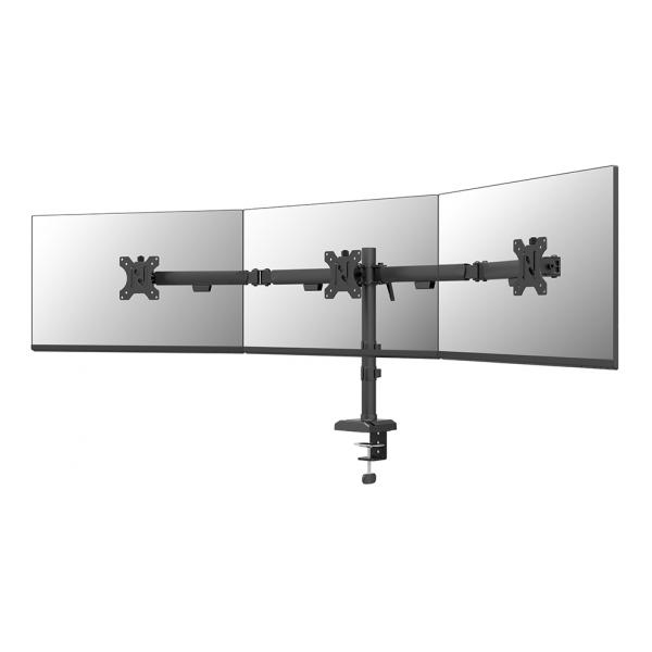 Neomounts DS60-600BL3 Braccio per monitor 10-27 - Quick-fix - 180°-stop (NERO TRIPLE FLAT SCREEN DESK - MOUNT [PHONE HOLDER+QUICK-FIX CL)
