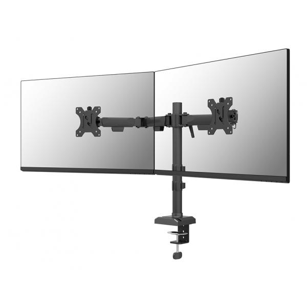 Neomounts DS60-600BL2 Braccio per monitor 10-32 - Quick-fix - 180°-stop (NERO DOUBLE FLAT SCREEN DESK - MOUNT [PHONE HOLDER+QUICK-FIX CL)
