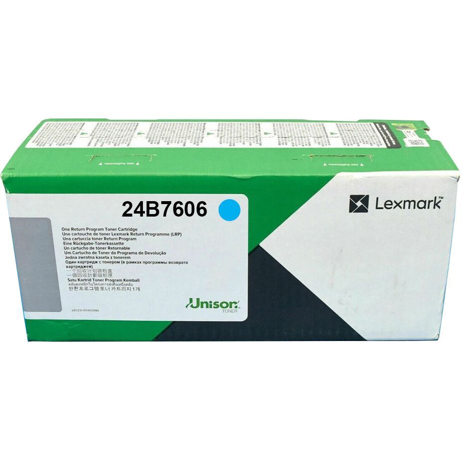 Lexmark 24B7606 cartuccia toner 1 pz Originale Ciano (LXK XC8355 95X 96X CYN RTN 12K CRTG)