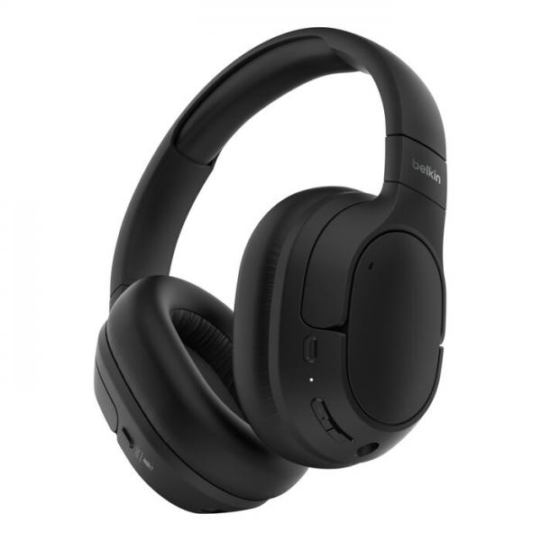 Belkin AUD008HQBK cuffia e auricolare Cuffie Wireless A Padiglione Musica e Chiamate USB tipo-C Bluetooth Nero (SOUNDFORM ISOLATE NOISE - CANCELLING HEADPHONES BLACK)
