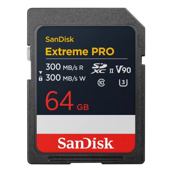 SanDisk Extreme PRO 64 GB SDXC UHS-II Classe 10 (Extreme Pro 64 Gb Sdxc Uhs-Ii - Class 10 - Warranty: 12M)