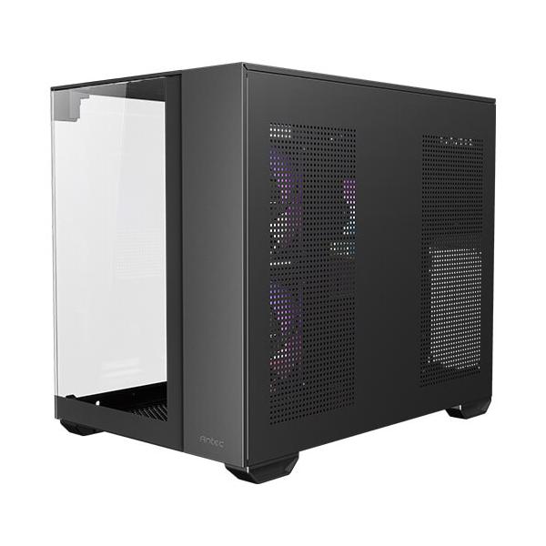 Antec CX600M Trio ARGB Mini Tower Nero, Trasparente (Antec CX600M Trio ARGB Mini Tower Gaming Case, Black, Tempered Glass Panels, Dual Chamber Design, Vertical Cooling, Pre-Installed ARGB Fans, Water