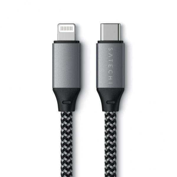 Satechi ST-TCL10M cavo USB 0,25 m USB C USB C/Lightning 0,48 Gbit/s Nero, Grigio (Usb Cable 0.25 M Usb C Usb - C/Lightning Black, Grey - Warranty: 12M)