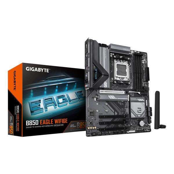 GIGABYTE B850 EAGLE WIFI6E Scheda Madre - CPU AMD Ryzen Serie 9000, VRM digitale 8+2+2 fasi, fino a 8200MHz DDR5 [OC], 1xPCIe 5.0 + 2xPCIe 4.0 M.2, LAN GbE, WIFI 6E, USB 3.2 Gen 2 (Gigabyte B850 EAGL