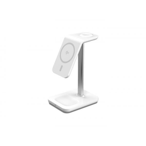 eSTUFF ES638310 Caricabatterie per dispositivi mobili Smartphone Alluminio AC Carica wireless Ricarica rapida Interno (QI2 3-in-1 Magnetic Wireless - Charger - Warranty: 60M)