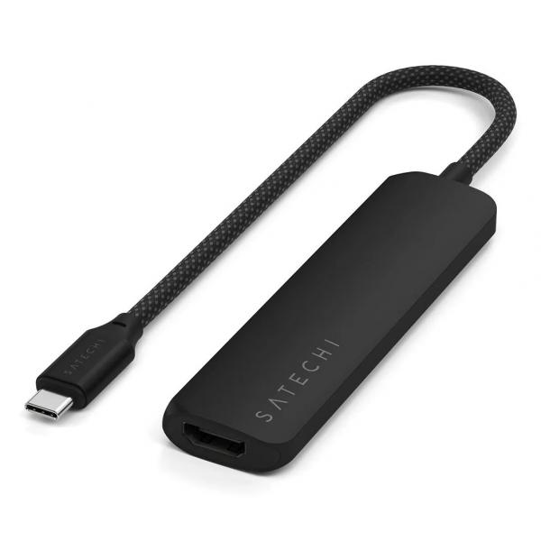 Satechi ST-P4SK hub di interfaccia USB tipo-C 10000 Mbit/s Nero (Satechi 4-in-1 USB-C Slim MPA B)