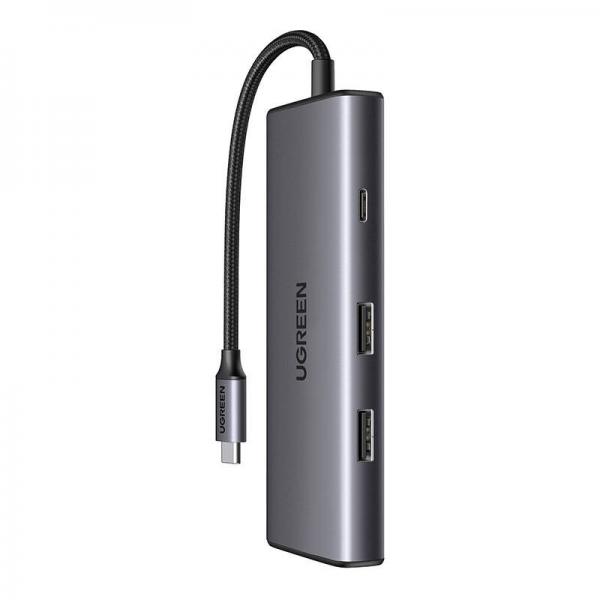 Ugreen 15531 hub di interfaccia USB tipo-C 1000 Mbit/s Grigio (^REVODOK PRO 7-IN-1 HDMI DOCK)