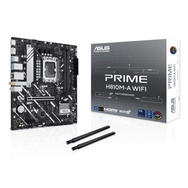 ASUS PRIME H810M-A WIFI Intel H810 LGA 1851 [Socket V1] micro ATX (ASUS PRIME H810M-A WIFI - Motherboard - micro ATX - LGA1851 Socket - H810 Chipset - USB-C 3.2 Gen 1, USB 3.2 Gen 2, USB 3.2 Gen 1 -