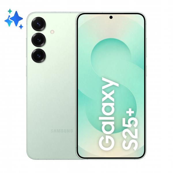 Samsung Galaxy S25+ 17 cm [6.7] Doppia SIM Android 15 5G USB tipo-C 12 GB 512 GB 4900 mAh Colore menta (SAMSUNG S25+ 5G S936/DS MINT 12/512GB)