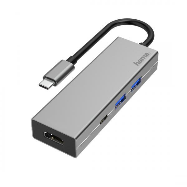 Hama HUB USB Type C 3.1 / 2 porte USB A 3.0 - 1 porta USB Type C - HDMI, Power Delivery (Hama Multiport Adapter - dockingstatio)