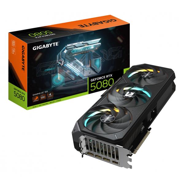 GIGABYTE GeForce RTX 5080 GAMING OC 16G Scheda Grafica - 16GB GDDR7, 256 bit, PCI-E 5.0, 2730MHz Core Clock, 3 x DisplayPort, 1 x HDMI, GV-N5080GAMING OC-16GD (GIGA VGA 16GB RTX5080 GAMING OC-16G 3xD