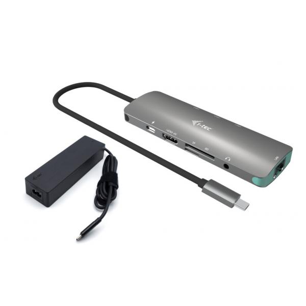 i-tec USB-C Metal Nano Docking Station 4K HDMI LAN with Power Delivery 100W + Universal Charger 100W (I-TEC NANO LAN DOCK + P/S 100W - DOCK 4K HDMI LAN PD 100W)