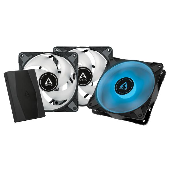 ARCTIC P12 PWM PST RGB 0dB Case per computer Ventilatore 12 cm Nero 3 pz (LÃ¼fter ARCTIC 120*120*25 P12 PWM PST)