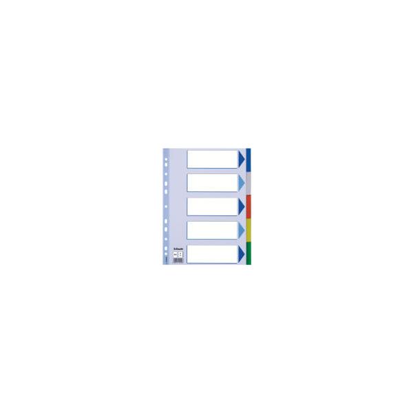 Esselte Multicoloured Polypropylene Dividers Indice a linguetta vuota Cloruro di polivinile [PVC] Multicolore (Esselte - deler - 5 dele - for A4 - me)