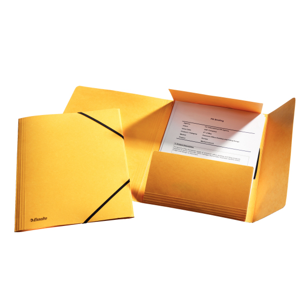 Esselte 1326506 cartella Cartone Giallo A4 (Esselte 3-klap elastikmappe A4 gul)