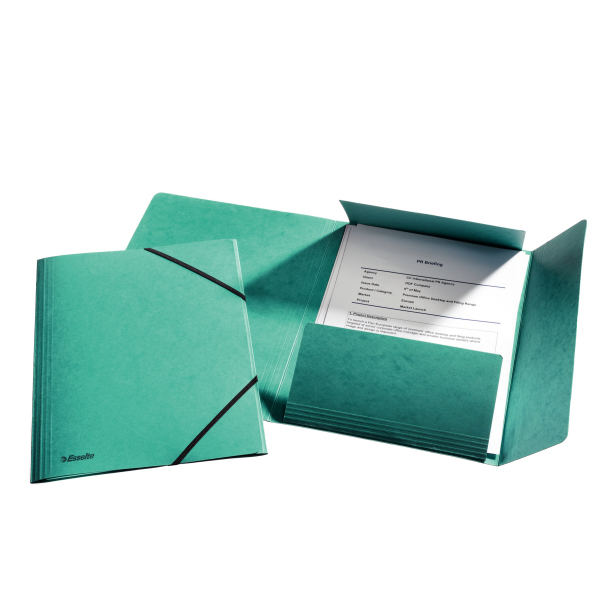 Esselte 1326508 cartella Cartone Verde A4 (Esselte 3-klap elastikmappe A4 gr?n)