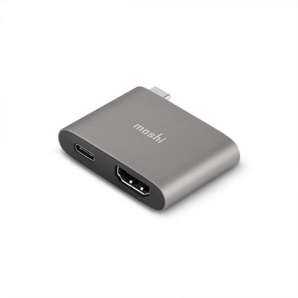 Moshi 99MO084272 replicatore di porte e docking station per laptop Cablato USB 3.2 Gen 1 [3.1 Gen 1] Type-C Nero, Grigio (Moshi videoadapter - HDMI / USB)