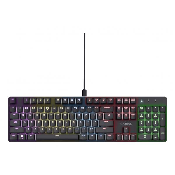 Trust GXT 871 Zora tastiera Gaming USB QWERTY Inglese UK Nero (Trust Gaming GXT871 ZORA MECHANICAL KEYBOARD UK) - Versione UK