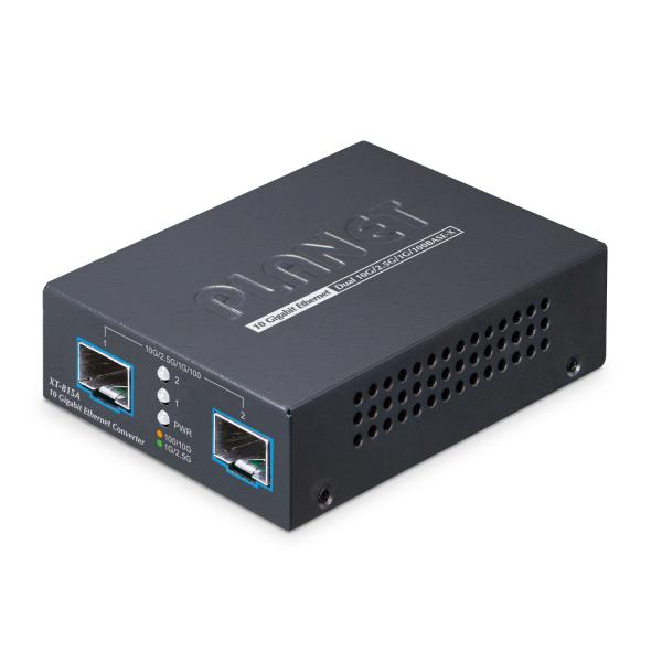 PLANET 2-Port 10G/2.5G/1G/100BASE-X convertitore multimediale di rete Nero (2-Port 10G/2.5G/1G/100BASE-X - SFP+ Media Converter - Warranty: 36M)