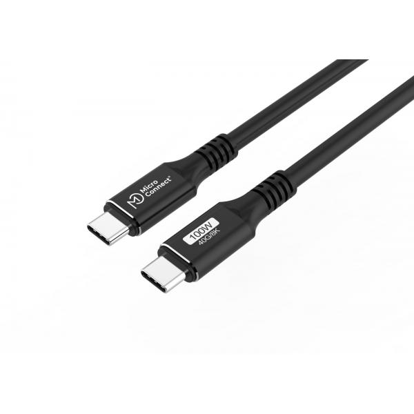 Microconnect USB4CC3 cavo USB USB4 Gen 3x2 3 m USB C 100 W Nero (USB-C to USB-C cable 3m - Premium, 100W, 40Gbps, USB4 - Gen 3x2 - Warranty: 300M)