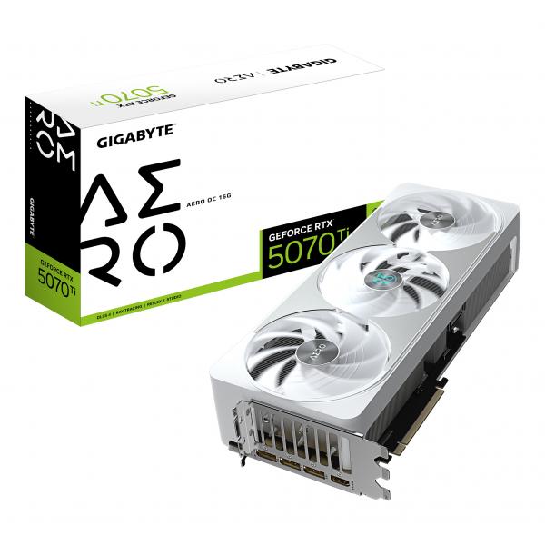 GIGABYTE GeForce RTX 5070 Ti AERO OC 16G Scheda Grafica - 16GB GDDR7, 256 bit, PCI-E 5.0, 2588 MHz Core Clock, 3 x DP 2.1a, 1 x HDMI 2.1b, NVIDIA DLSS 4, GV-N507TAERO OC-16GD (GIGA VGA 16GB RTX5070TI