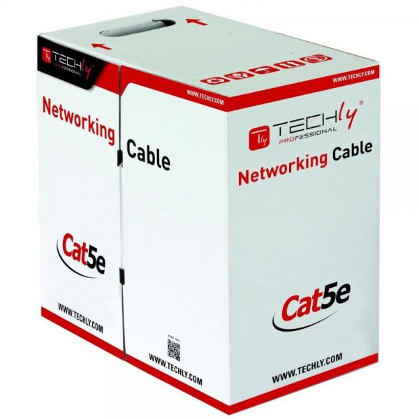 Techly ITP8-FLU-0305 cavo di rete Grigio 305 m Cat5e U/UTP [UTP] (Networking Cable Grey 305 M - Cat5E U/Utp [Utp] - Warranty: 12M)