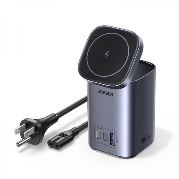 Ugreen 15169 Caricabatterie per dispositivi mobili Telefono cellulare AC, USB Interno (UGREEN 100W 2C1A DSKTP WLS CHGR)