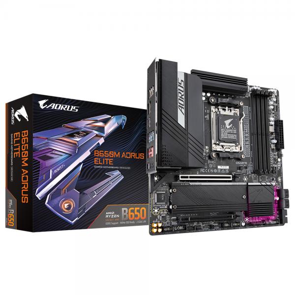 GIGABYTE B650M AORUS ELITE Scheda madre - Supporta CPU AMD Ryzen 9000, VRM a 12+2+2 fasi, fino a 8000 MHz DDR5, 1xPCIe 5.0 + 1xPCIe 4.0 M.2, LAN 2.5GbE, USB 3.2 Gen 2x2 (Gigabyte B650M AORUS ELITE AM