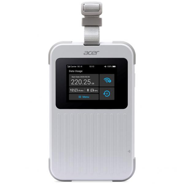 Acer Connect M6E with 1GB router wireless Dual-band [2.4GHz + 5GHz or 2.4GHz + 6GHz] 5G (Acer - Mobile hotspot - 5G LTE - 3.27 Gbps - Wi-Fi 5, Wi-Fi 6, NFC - with 1GB Data - for Acer P1258, P1358, P1