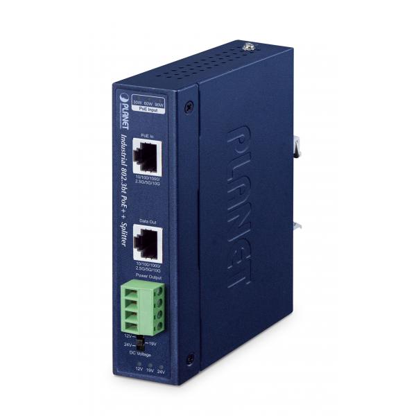 PLANET IP30 Industrial Single-Port 10Gbps 802.3bt PoE++ Splitter 24 V (IP30, Industrial Single-Port - 10Gbps 802.3bt PoE++ Splitter - - 12V,19 & 24V DC output - Warranty: 36M)