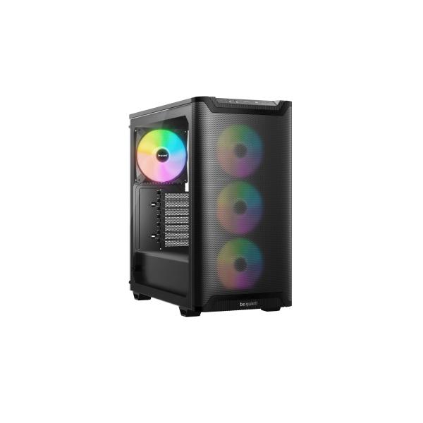 be quiet! Pure Base 501 LX Black Midi Tower Nero (be quiet! Pure Base 501 LX Airflow Window Black ATX Mid Tower Case with USB-A, USB-C, 4 x Light Wings LX Black ARGB PWM Fans)