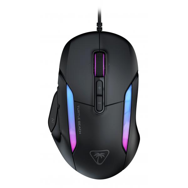 Turtle Beach Kone II: Mouse da gaming RGB cablato ed ergonomico, Sensore ottico da 26K DPI, ciclo di vita degli switch ottici di 100 milioni di clic, 23 input personalizzabili - Nero cenere (Turtle B