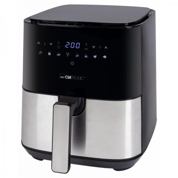 Clatronic FR 3782 H Singolo 5 L Indipendente 1450 W Friggitrice ad aria calda Nero, Acciaio inox (Clatronic FR 3782 H inox Hei?luft-Frit)