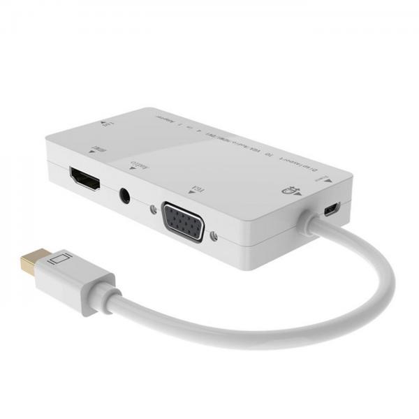 Microconnect MDPDVIHDMIVGAAA replicatore di porte e docking station per laptop Mini DisplayPort Bianco (Mini DP to DVI/HDMI/VGA/Audio - for MacBook Pro iMac Surface - white, resolution: 1920 x 1080P