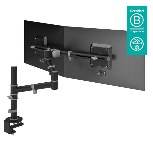 Dataflex Braccio porta monitor Viewgo - scrivania 133 (Dataflex Viewgo dual monitor arm - black - desk clamp and bolt through mounts - depth adjustment [1Year warranty])