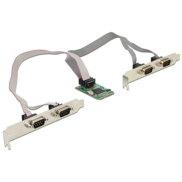 DeLOCK 95243 scheda di interfaccia e adattatore Interno Seriale (Delock Adapter Mini PCIe Karte >4 x Seriell RS-232+++)