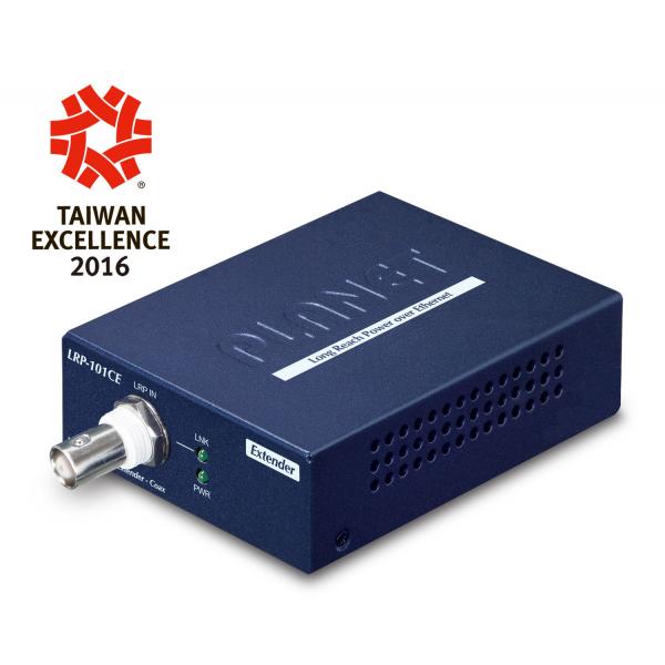 PLANET LRP-101CE moltiplicatore di rete Trasmettitore di rete Blu 100 Mbit/s (1-Port 10/100TX POE PSE + - 1-Port Coax Long Reach POE - Extender, -20 to 70 Degree C - Warranty: 36M)