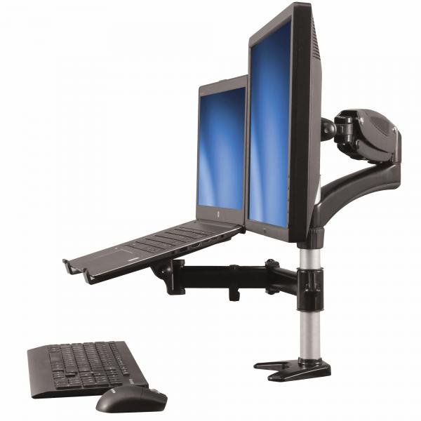 StarTech.com Supporto per singolo Monitor con base per portatile ad altezza regolabile One Touch (MONITOR AND LAPTOP STAND - ERGONOMIC VESA MOUNT ARM)