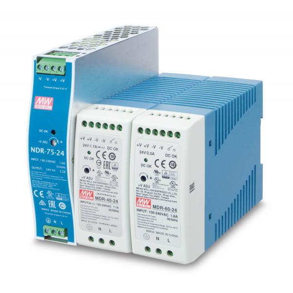 PLANET PWR-60-24 alimentatore per computer 60 W Blu, Bianco (24V, 60W Din-Rail Power Supply - [MDR-60-24] - slim type - Warranty: 36M)