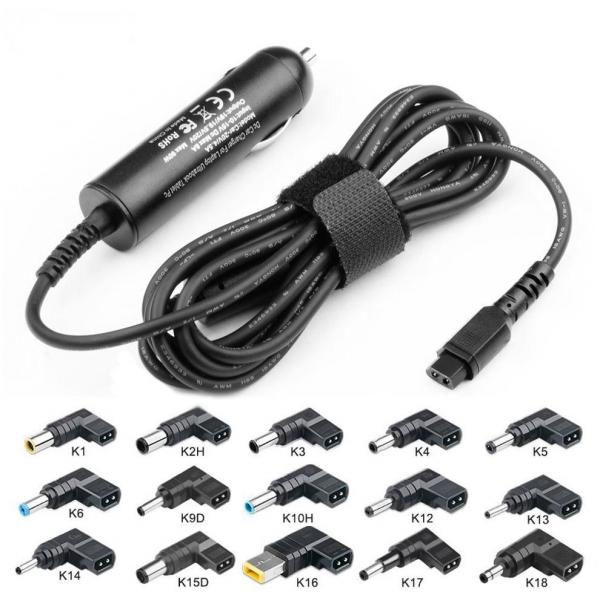 CoreParts MBXUN-90W-DC0001 adattatore e invertitore Interno Nero (Universal Car Adapter - 90W with 15 different Plugs - Warranty: 36M)