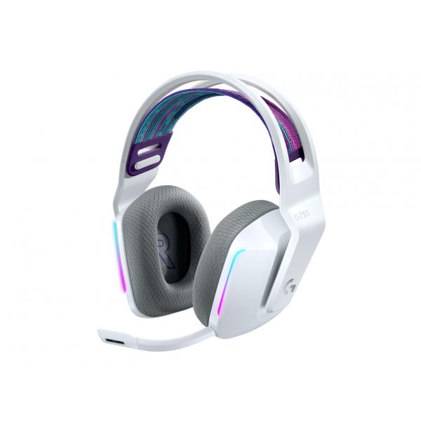Logitech G 981-000883 cuffia e auricolare Wireless A Padiglione Gaming Bianco (G733 LIGHTSPEED WIRELESS RGB - GAMING HEADSET WHITE EMEA)