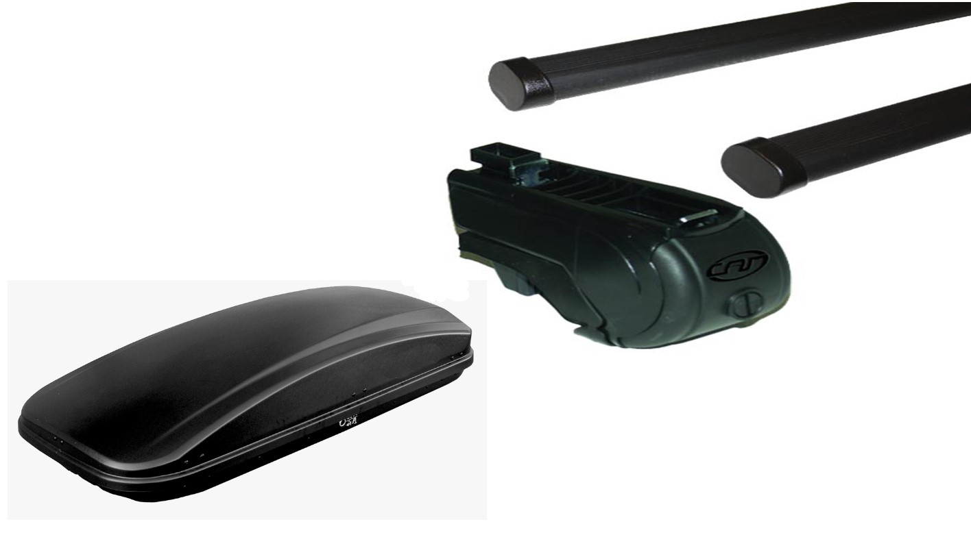 Portatutto Per Auto- Alfa Romeo 159 Sw Dal 2006 Al 2011 5P Rails -Piu Box 430Lt Nero Opaco-