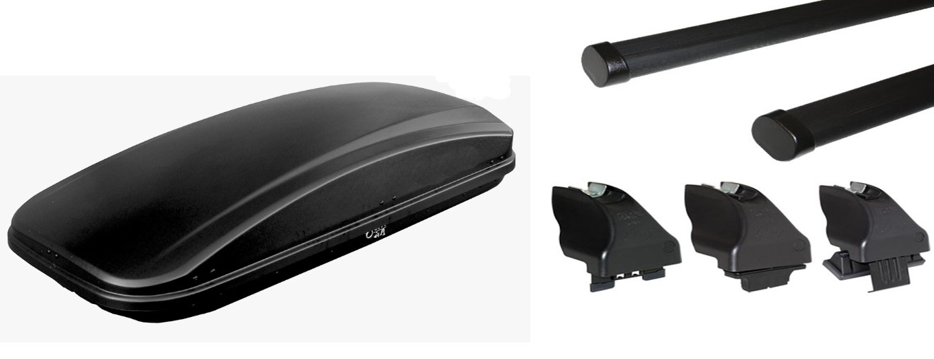 Portatutto Per Auto- Audi A6 Dal 1997 Al 2004 5P -Piu Box 430Lt Nero Opaco-